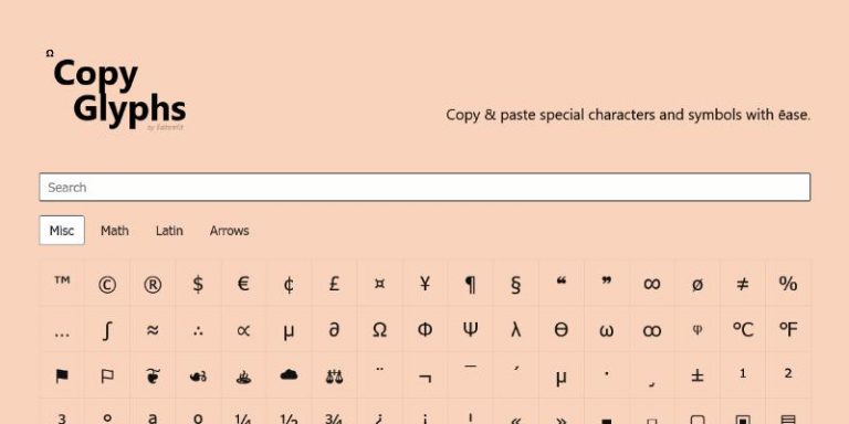 CopyGlyphs - Remember These Tools